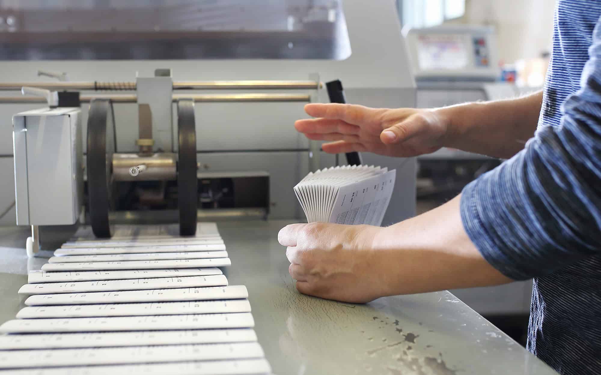 Printing House. Packaging Of Printed Leaflets. Advertising Stuff