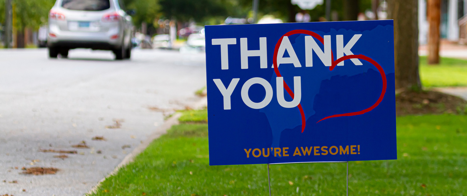 Front View Of Yard Sign
