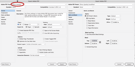 Indesign Export Settings Indesign Export Settings